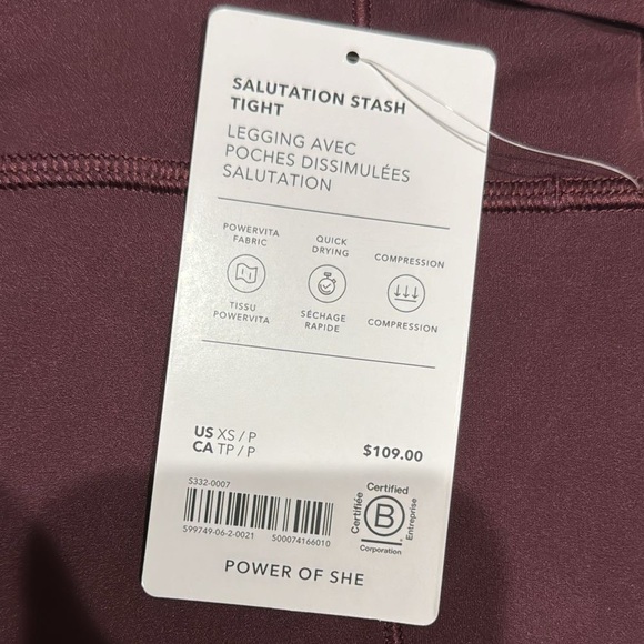 Athleta SALUTATION STASH HIGH RISE LEGGING // Spiced Cabernet #599749 - Picture 11 of 16